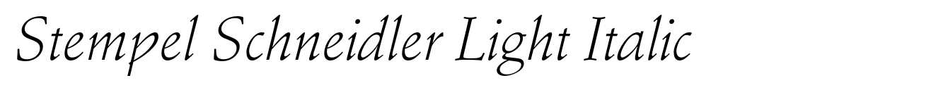 Stempel Schneidler Light Italic image